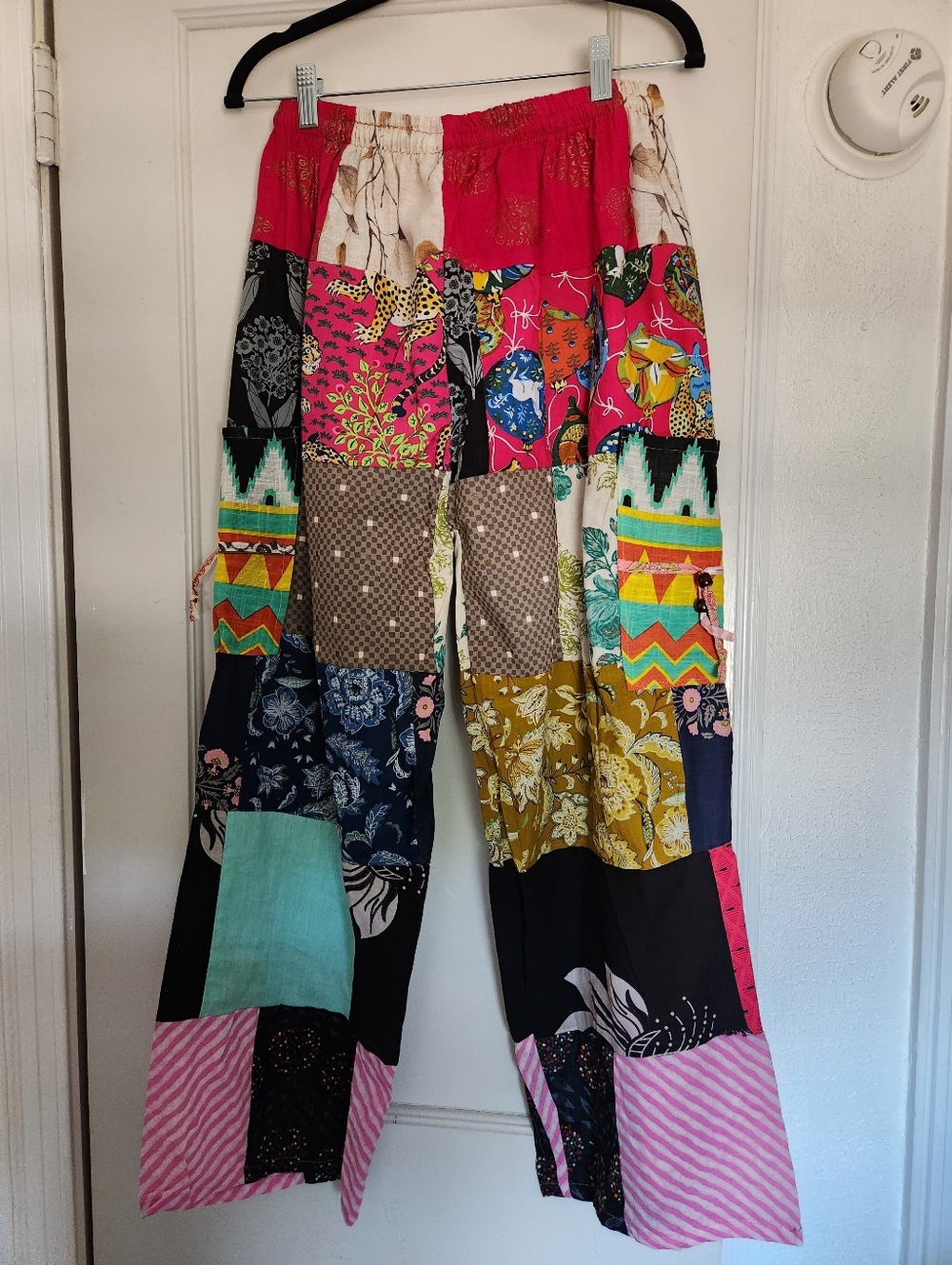 Boho Patchwork Drawstring Pants - Multicolor - Picture 7 of 11